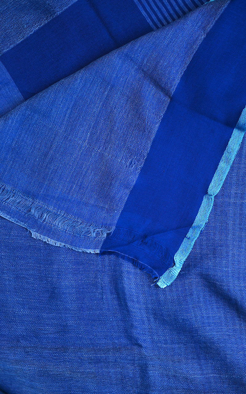 PURE LINEN SAREE - SHADES OF BLUE